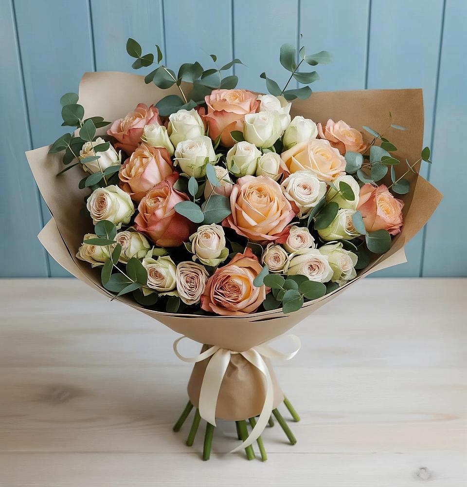 Букет цветов из: Альстромерии и Розы в Старой Ситне