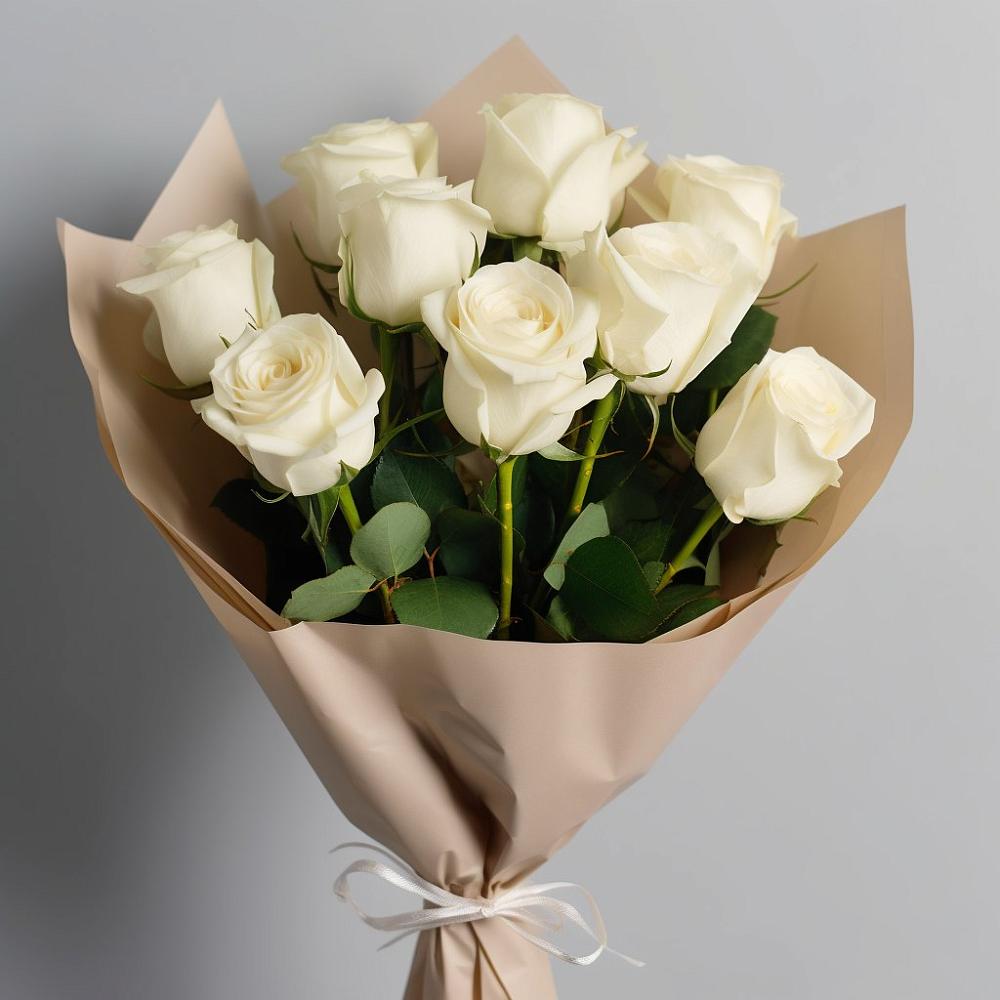 Букет 9 Белых роз Эдлесс Лав в Старой Ситне