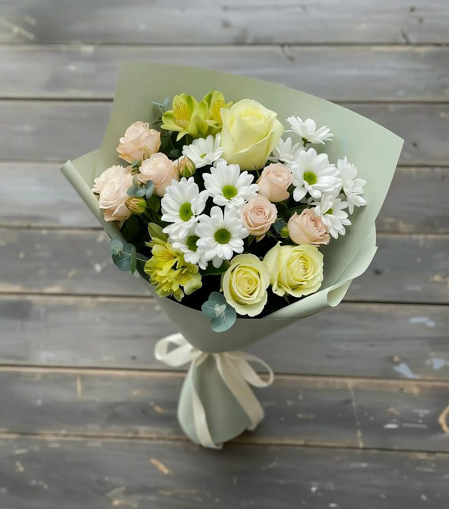 Букет цветов из: Альстромерии, Розы и Хризантемы в Старой Ситне