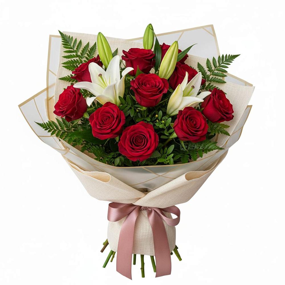 Букет цветов из: Лилии и Розы в Старой Ситне