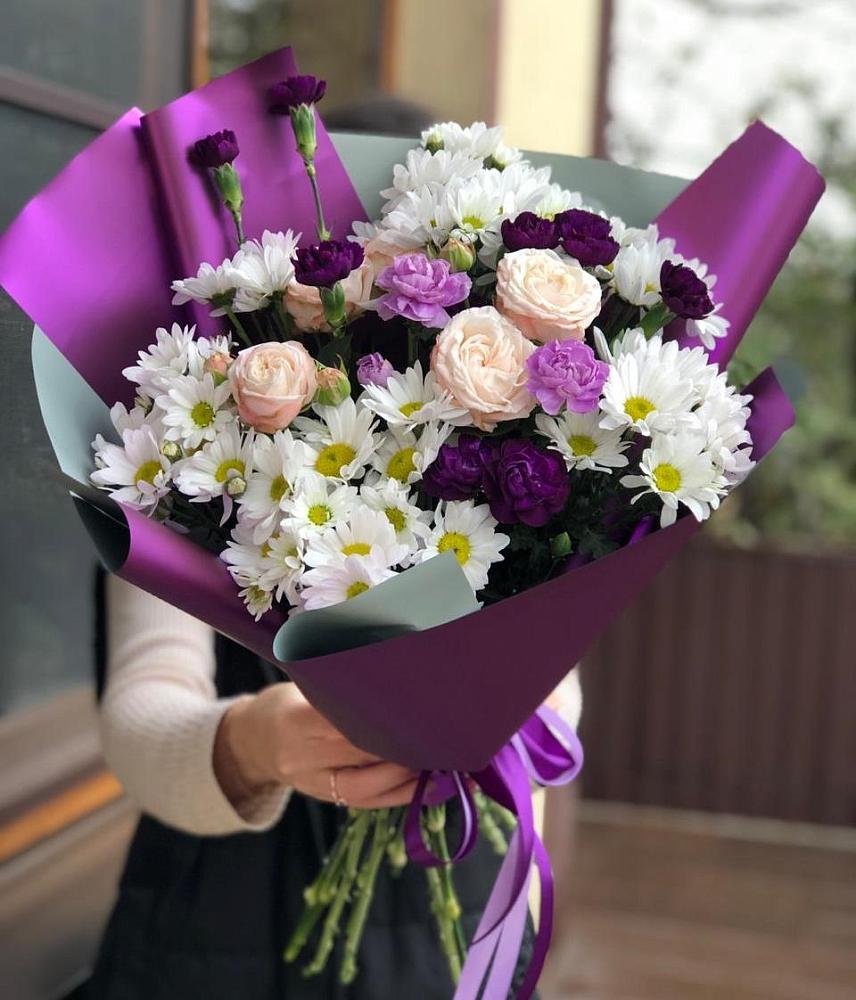 Букет цветов из: Хризантемы, Гвоздики и Розы в Старой Ситне