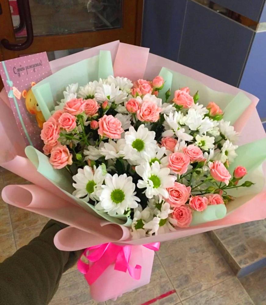 Букет цветов из: Розы и Хризантемы в Старой Ситне