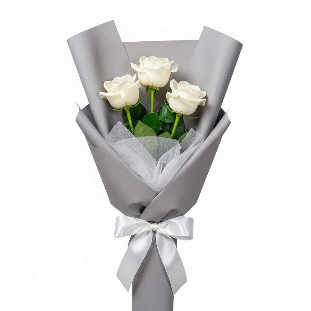 Букет 3 белые розы в Старой Ситне