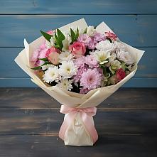 Букет цветов из:  Хризантемы, Альстромерии и Розы #REPLACE_PRED# Старой Ситне