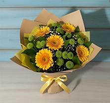 Букет цветов из:  Герберы и Хризантемы в Старой Ситне