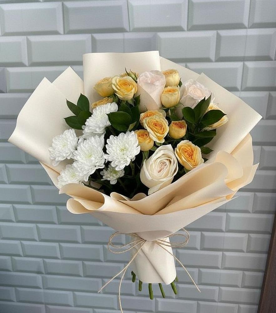 Букет цветов из: Розы и Хризантемы в Старой Ситне
