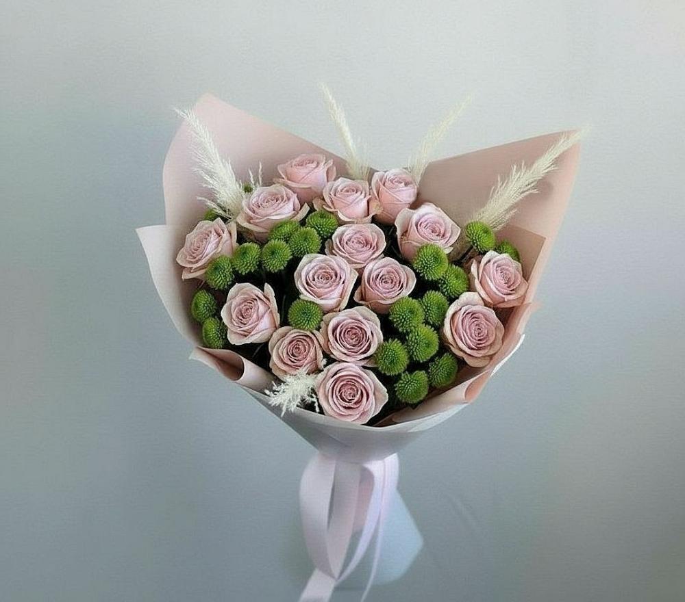 Букет цветов из: Розы и Хризантемы в Старой Ситне