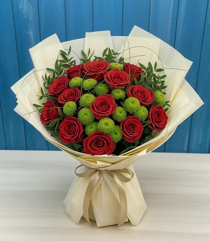 Букет цветов из: Розы и Хризантемы в Старой Ситне