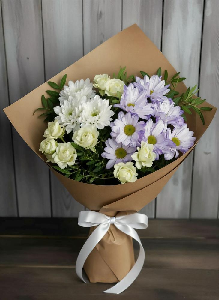 Букет цветов из: Хризантемы и Розы в Старой Ситне